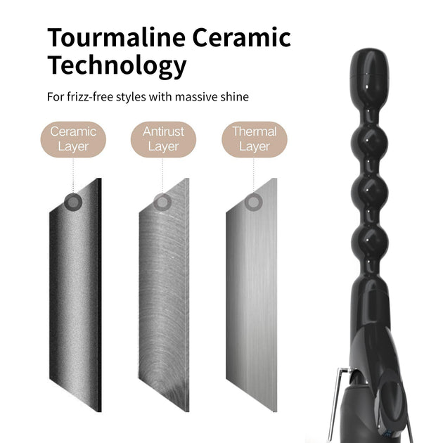 Kipozi Bubble Wand Curling Iron, Ceramic 1 Inch Bubble Curling Wand fo