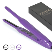 KIPOZI 0.3" Titanium 2 in 1 Mini Flat Iron Straightener and Curler Small Hair Straightener and curling iron for Short Hair Thin Hair Pixie Cut, Purple