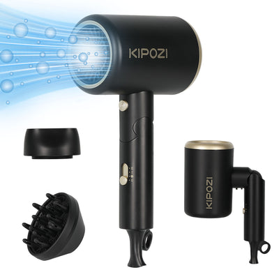 KIPOZI Professional Ionic Hair Dryer, Blow Dryer with Diffuser and Concentrator for Curly Hair, 1875 Watts