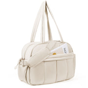 KIPOZI Travel Duffel Bag, Weekender Bag for Women with Wet Pocket, Lightweight Carry on Gym Bag for Women, Personal Item Travel Bag for Airlines, Overnight Tote Bag for Women, Water Resistant,White