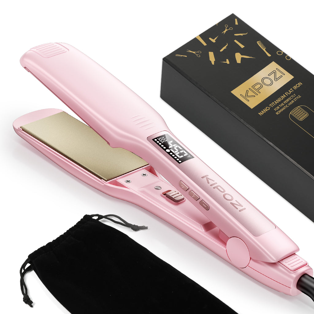 KIPOZI Negative Ion Flat Iron, Anti-Static Hair Straightener with