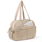 KIPOZI Travel Duffel Bag, Weekender Bag for Women with Wet Pocket, Lightweight Carry on Gym Bag for Women, Personal Item Travel Bag for Airlines, Overnight Tote Bag for Women, Water Resistant,Camel