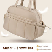 KIPOZI Travel Duffel Bag, Weekender Bag for Women with Wet Pocket, Lightweight Carry on Gym Bag for Women, Personal Item Travel Bag for Airlines, Overnight Tote Bag for Women, Water Resistant,Camel