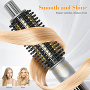 KIPOZI 1.25" Thermal Brush, Curling Iron Brush, Thermal Round Brush, LCD Display with 16 Adjustable Temperature, Auto Shut-Off, Black