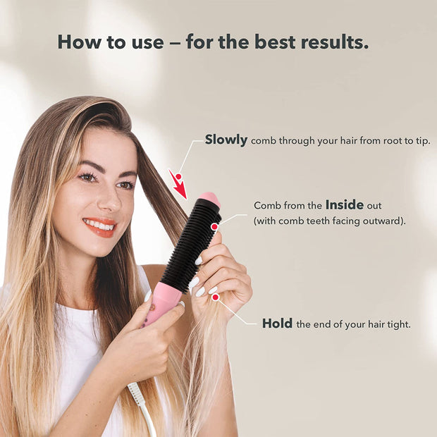 KIPOZI Hair Straightener Brush with Curling Function, Negative Ion Hair Straightener Comb, Instant Heating