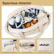 KIPOZI Travel Duffel Bag, Weekender Bag for Women with Wet Pocket, Lightweight Carry on Gym Bag for Women, Personal Item Travel Bag for Airlines, Overnight Tote Bag for Women, Water Resistant,White