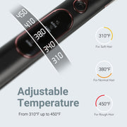 KIPOZI Travel Size Professional 1" Tourmaline & Ceramic 2 In 1 Flat Iron Hair Straightener, Ionic, Black