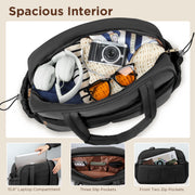 KIPOZI Travel Duffel Bag, Weekender Bag for Women with Wet Pocket, Lightweight Carry on Gym Bag for Women, Personal Item Travel Bag for Airlines, Overnight Tote Bag for Women, Water Resistant,Black