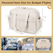 KIPOZI Travel Duffel Bag, Weekender Bag for Women with Wet Pocket, Lightweight Carry on Gym Bag for Women, Personal Item Travel Bag for Airlines, Overnight Tote Bag for Women, Water Resistant,White