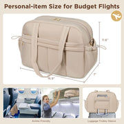 KIPOZI Travel Duffel Bag, Weekender Bag for Women with Wet Pocket, Lightweight Carry on Gym Bag for Women, Personal Item Travel Bag for Airlines, Overnight Tote Bag for Women, Water Resistant,Camel