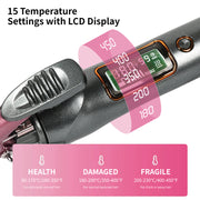 KIPOZI Professional 3/8" Small Hair Curling Wand, Small Barrel Curling Iron for Short & Long Hair, Ceramic Small Wand with 15 Adjustable Temperature Setting, Dual Voltage, Include Heat Resistant Glove