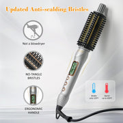 KIPOZI 1.25" Thermal Brush, Curling Iron Brush, Thermal Round Brush, LCD Display with 16 Adjustable Temperature, Auto Shut-Off, Black