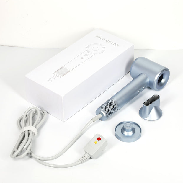 KIPOZI High Speed Hair Dryer, Professional High Speed Blow Dryer with Brushless Motor for Fast Drying, Smooth Nozzle, Low Noise, Lightweight, Thermo-Control Bowdryer, Gray