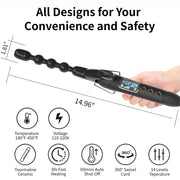 Kipozi Bubble Wand Curling Iron, Ceramic 1 Inch Bubble Curling Wand for Short & Long Hair, Spiral Curling Iron with 15 Adjustable Temp, Dual Voltage, Include Heat Resistant Glove