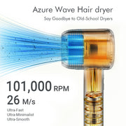 KIPOZI High Speed Hair Dryer, Professional High Speed Blow Dryer with Brushless Motor for Fast Drying, Smooth Nozzle, Low Noise, Lightweight, Thermo-Control Bowdryer, Gray