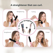 KIPOZI Hair Straightener Brush with Curling Function, Negative Ion Hair Straightener Comb, Instant Heating