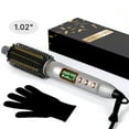 KIPOZI 1.02" Thermal Brush, Curling Iron Brush, Thermal Round Brush, LCD Display with 16 Adjustable Temperature, Auto Shut-Off