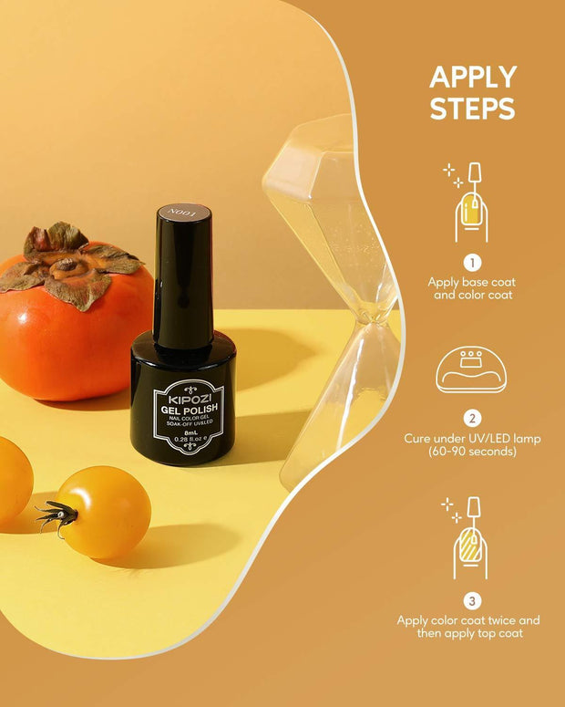 KIPOZI 6 Colors Gel Polish Kit -  Earth Tones - Kipozi