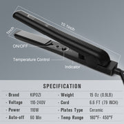 1-Inch Mini Hair Straightener - Kipozi