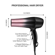 kipozi 1633 Black Pink hair dryer