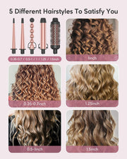 KIPOZI 186C5 5 in 1 Curling Wand Set