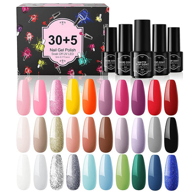 30 + 5 Pcs Gel Nail Polish Set - Garden Collection - Kipozi