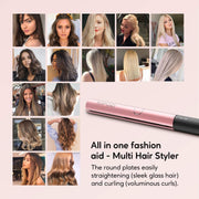 2 in 1 Straightener and Curling iron - V7 ROSE PINK