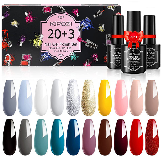 KIPOZI 20 Pcs Gel Nail Polish Set - AB203M - Kipozi