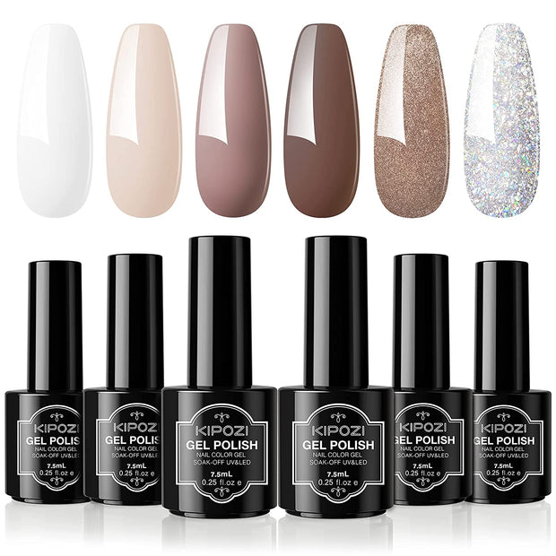 KIPOZI 6 Colors Gel Polish Kit -  Earth Tones - Kipozi