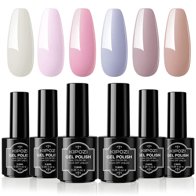 KIPOZI 6 Colors Gel Polish Kit - Nude Color - Kipozi