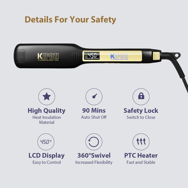 1.75-Inch Wide Straightener Flat Iron - Kipozi
