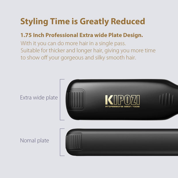 1.75-Inch Wide Straightener Flat Iron - Kipozi