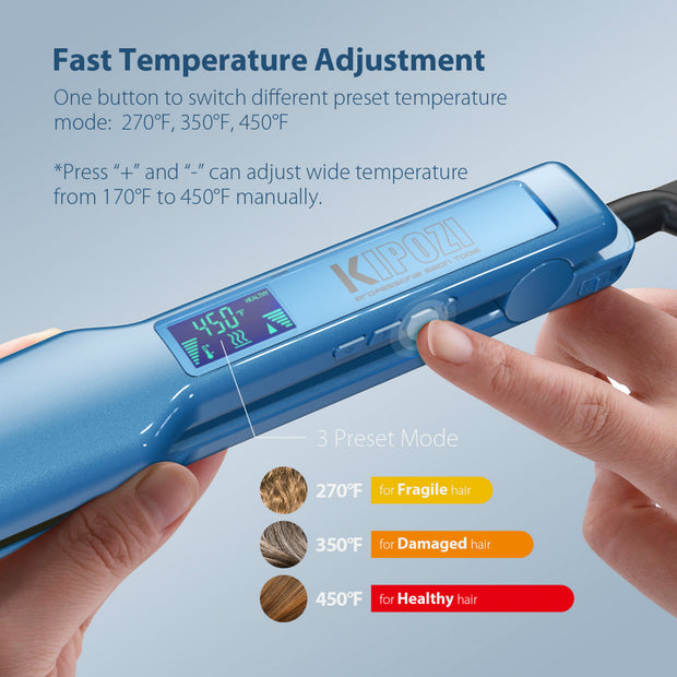 1.75-Inch Wide Straightener Flat Iron - Kipozi