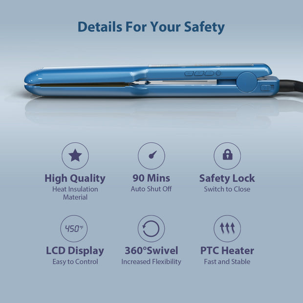 1.75-Inch Wide Straightener Flat Iron - Kipozi